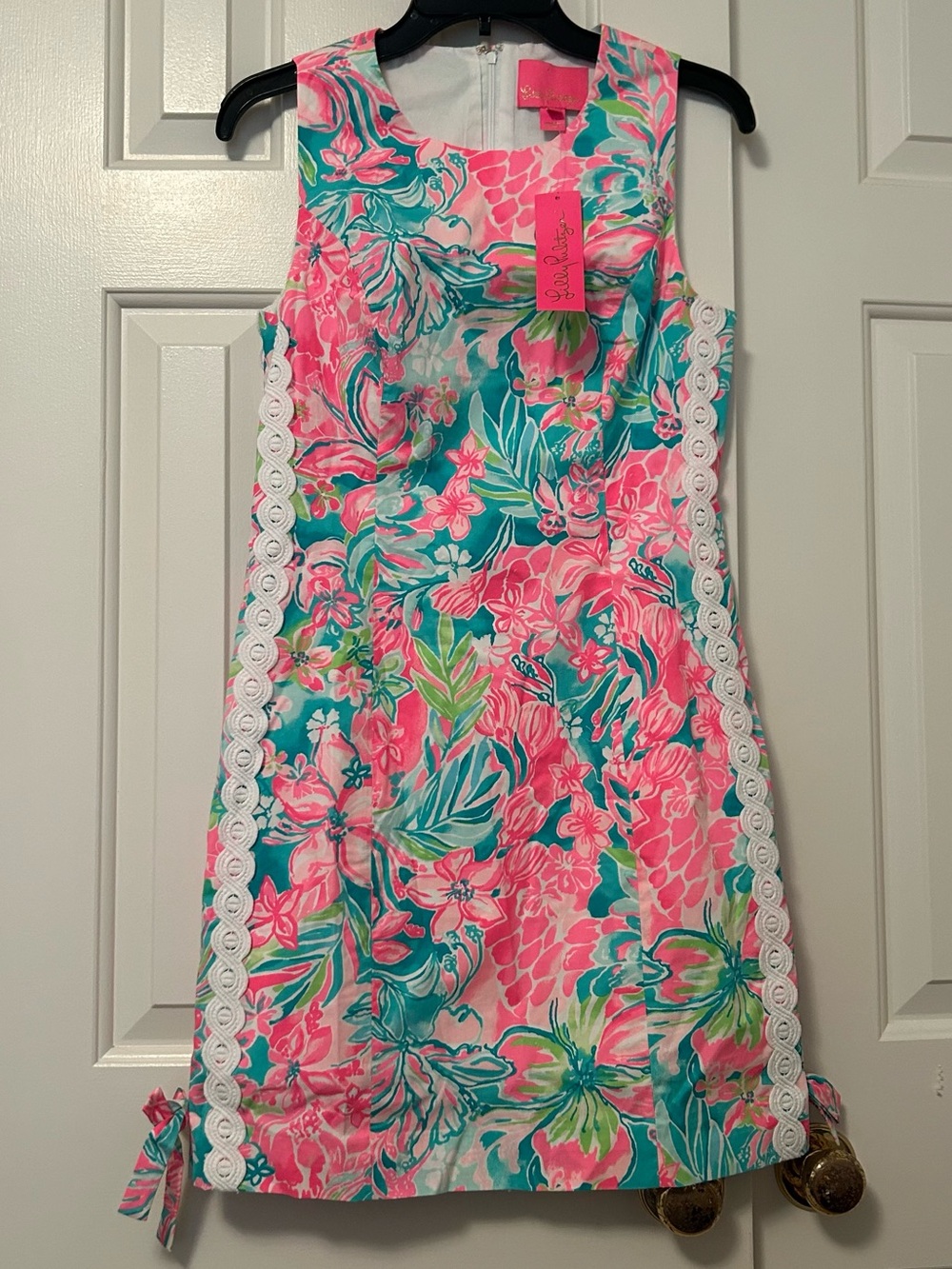 Lilly Pulitzer Mila Stretch Shift Dress Lace Hot On The Scene Print Size 2 NWT